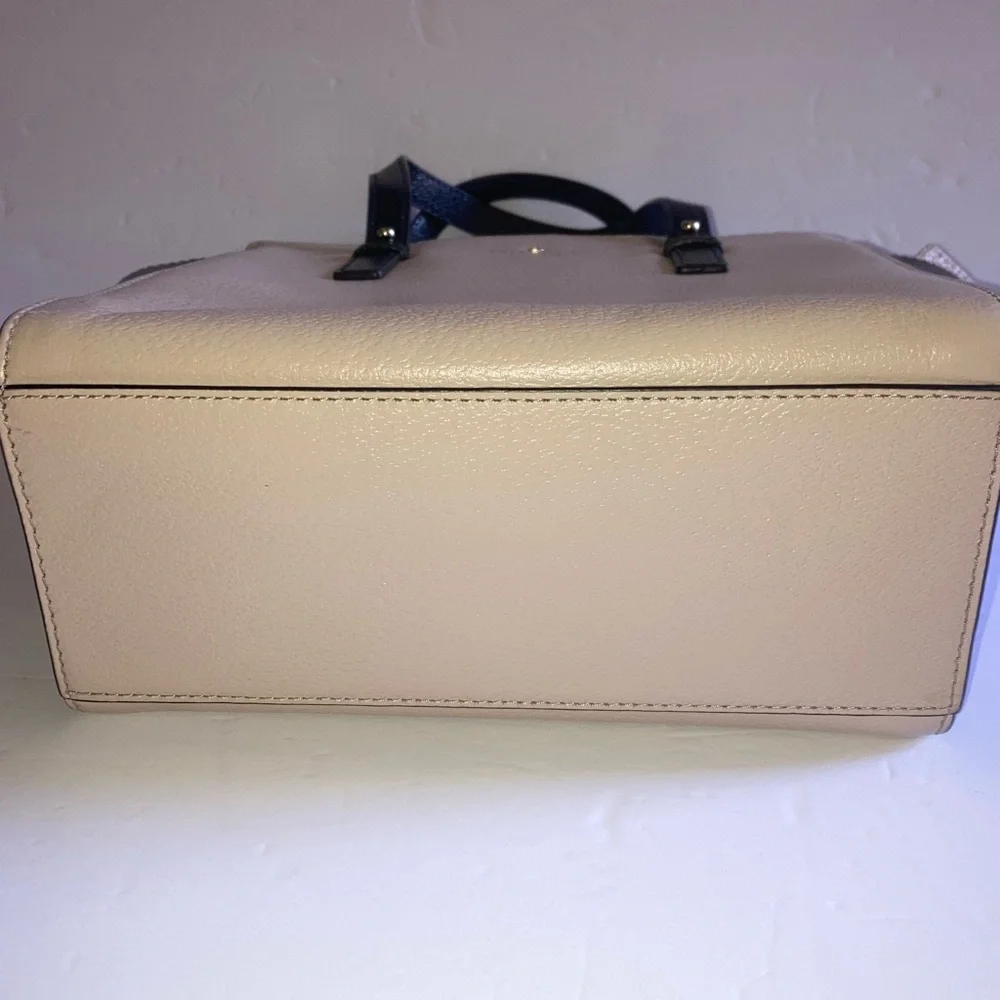 NWOT Kate Spade Hayden St Color Block  Black & Tan Leather Satchel w/Strap - Picture 9 of 15